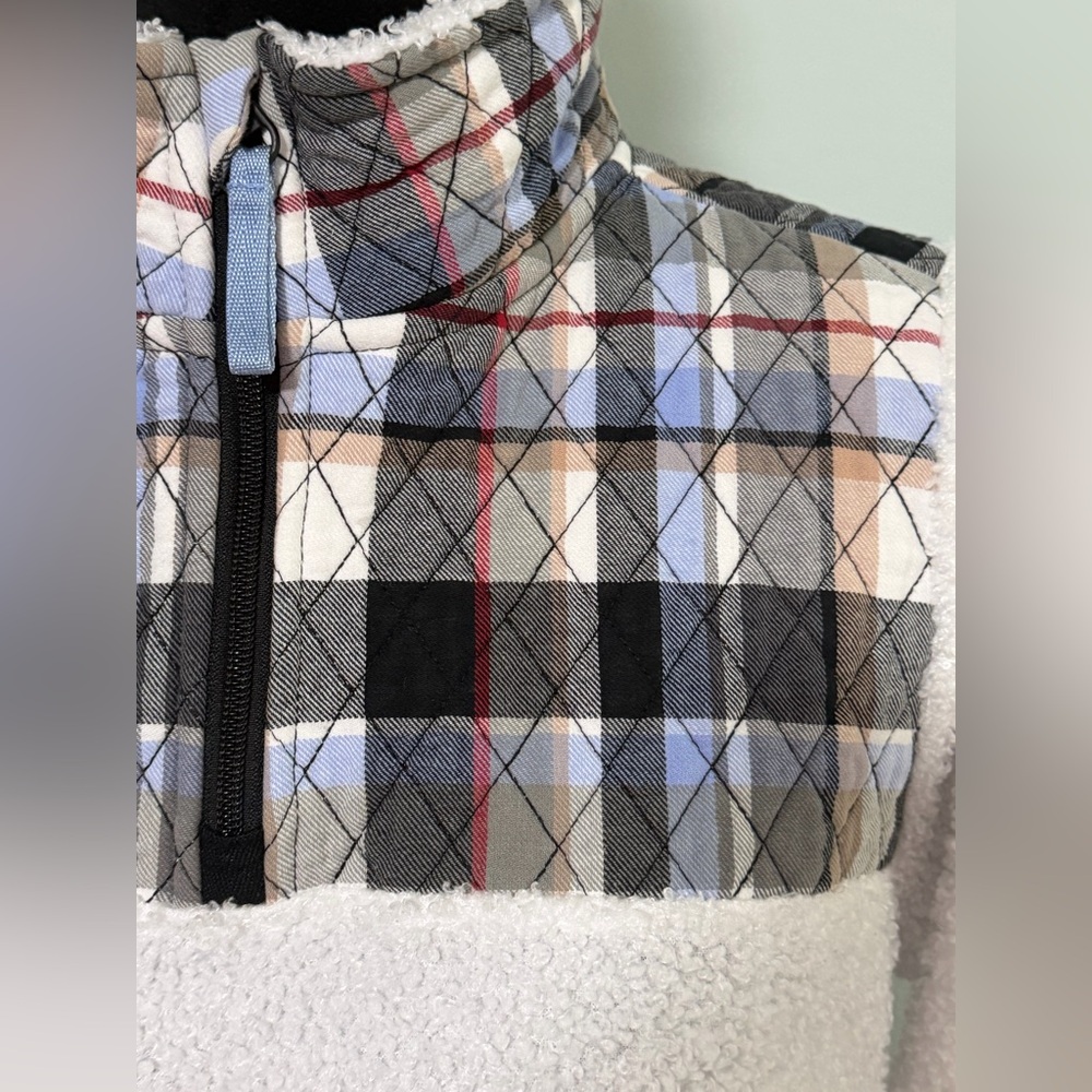 VERA BRADLEY Perfectly Plaid Teddy Fleece Half Zip Pullover- S - Picture 3 of 7